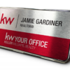 Framed Name Tag - Silver/Red 1.5x3