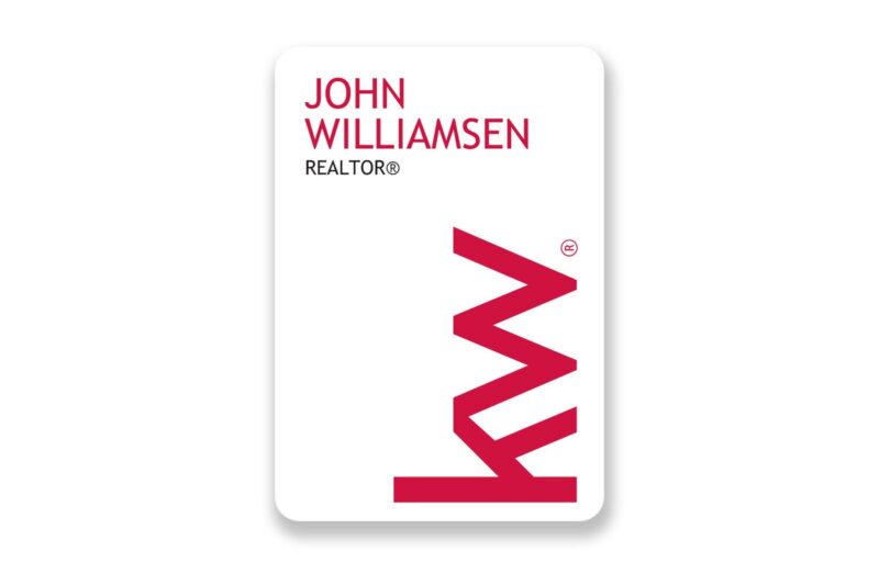 Simple All Red Name Tag (Vertical)