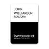 White/Black Split Name Tag (Vertical)