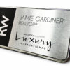Framed Name Tag - Black/Silver Block 1.5x3 Luxury