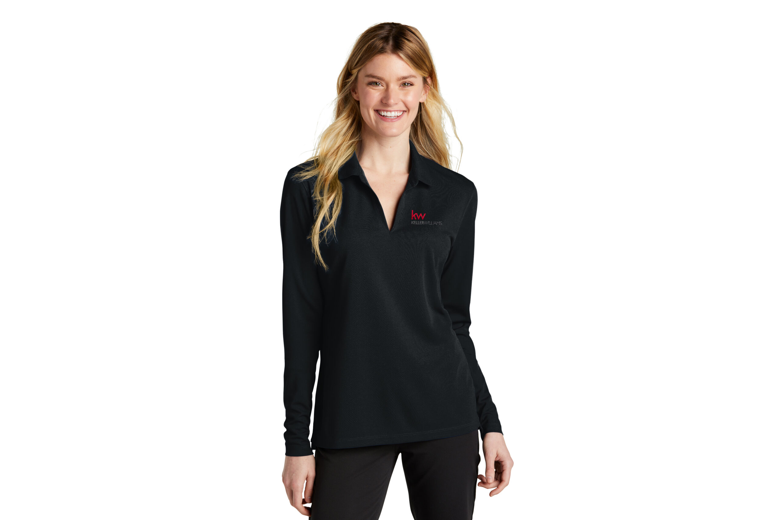 Keller Williams | Nike Ladies Dri-FIT Micro Pique 2.0 Long Sleeve Polo Embroidered - Image 4