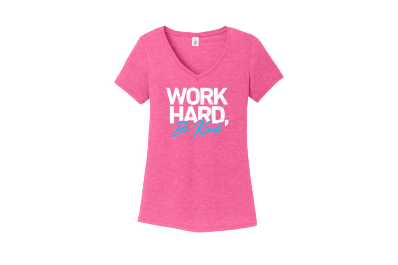 Real | Work Hard, Be Kind District® Women’s Perfect Tri® V-Neck Tee - Image 2