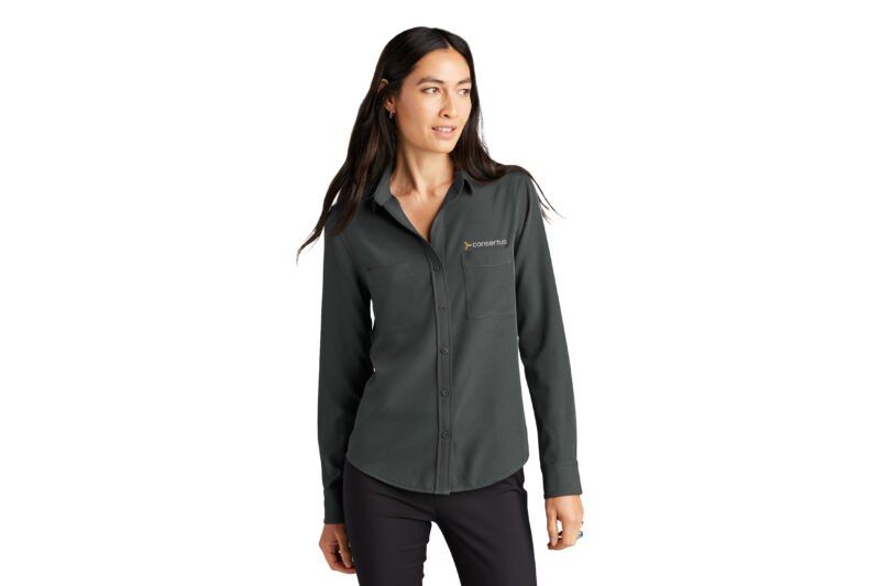 Consertus | Mercer+Mettle® Women's Stretch Crepe Long Sleeve Camp Blouse - Image 3