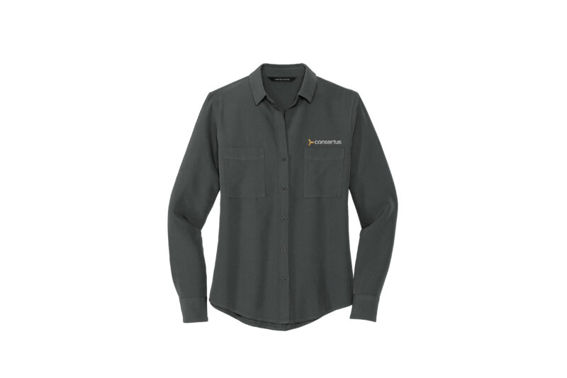 Consertus | Mercer+Mettle® Women's Stretch Crepe Long Sleeve Camp Blouse - Image 4