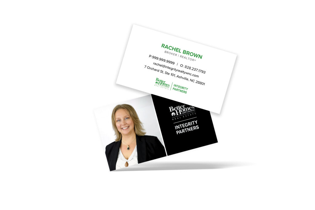 Better Homes Integrity Partners | Horizontal White w/ Big Headshot Back KW Business Card