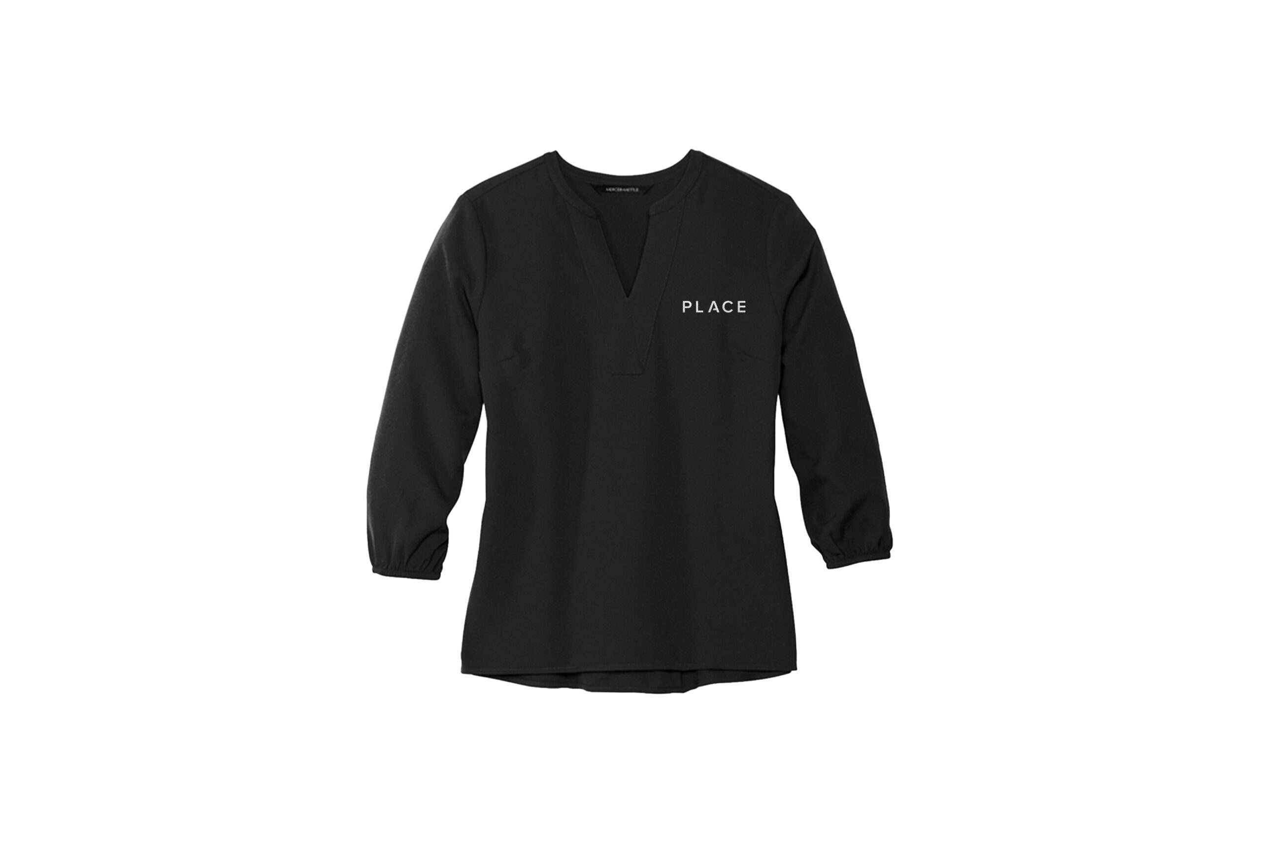 PLACE | Mercer+Mettle® Women's Stretch Crepe Long Sleeve Camp Blouse - Image 2
